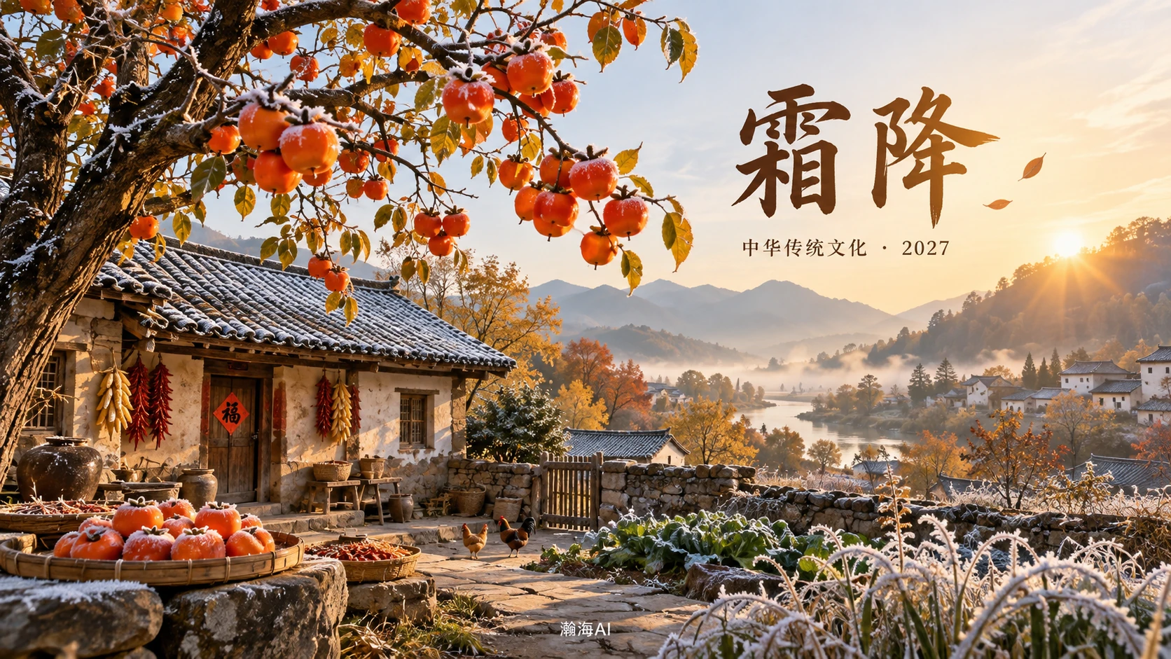 [374] 霜降中国传统文化图