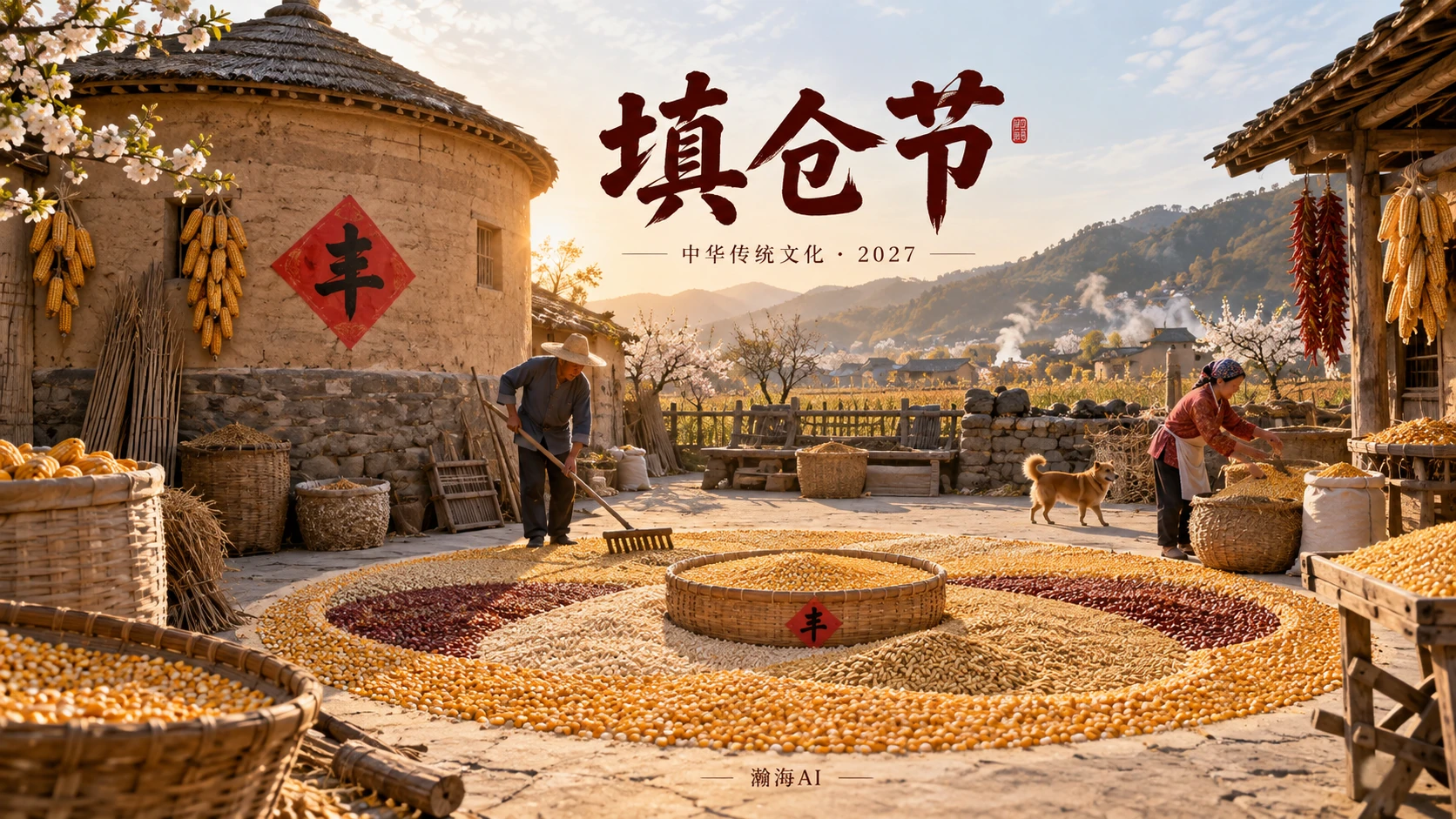 [389] 填仓节中国传统文化图