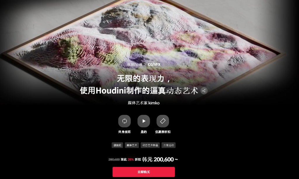 无限的表现力，使用Houdini制作的逼真动态艺术 媒体艺术家 kimko-一帧山海
