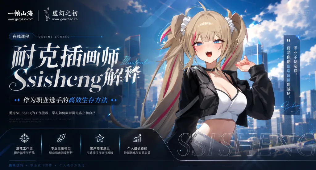 日系商业插画师职业成长课：从接单流程到高效创作，打造稳定变现的二次元角色作品-一帧山海
