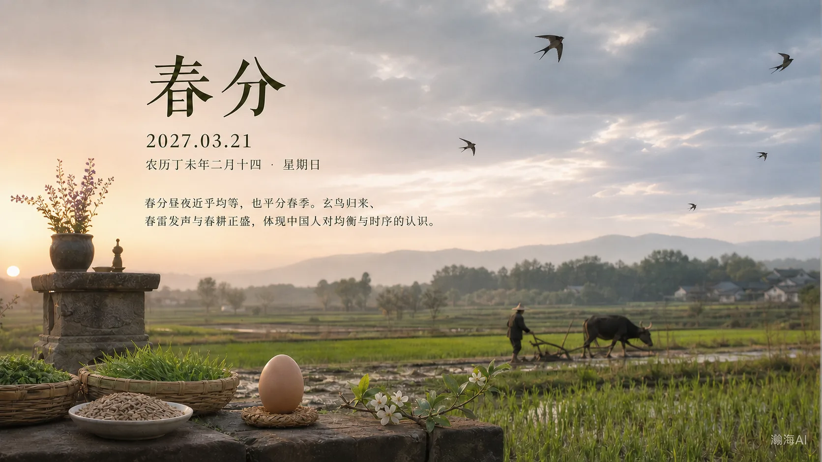 [360] 春分中国节气文化图