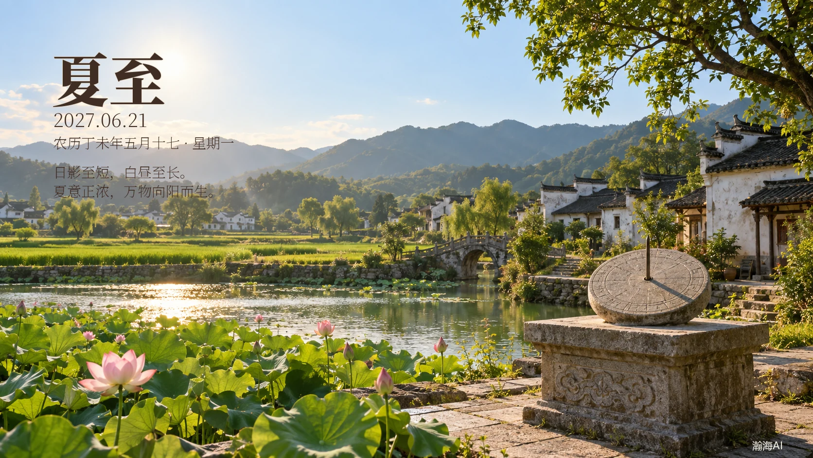 [366] 夏至中国节气文化图