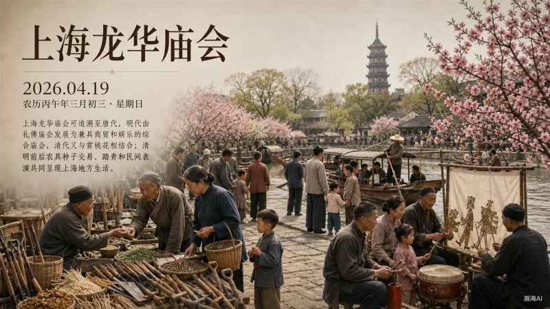 【461】上海龙华庙会｜桃花时节，古寺春游-一帧山海