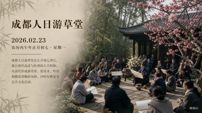 【488】成都人日游草堂｜人日寻诗，草堂怀杜-一帧山海